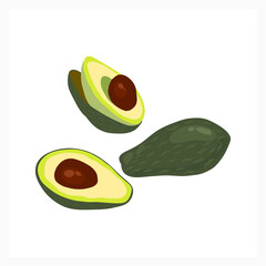 Avocado icon isolated on white. Food vector stock illustration. EPS 10