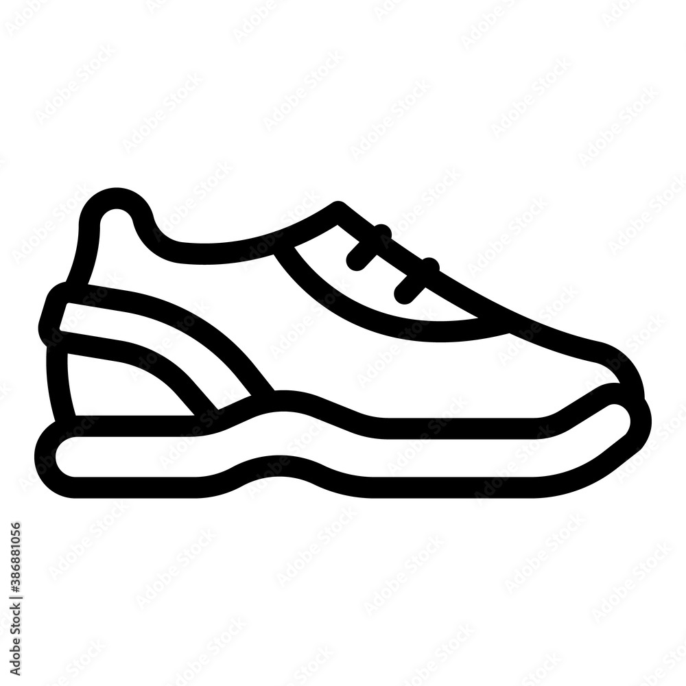 Poster running sneakers icon. outline running sneakers vector icon for web design isolated on white backgro