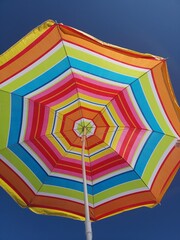 Colorful umbrella parasol at the beach