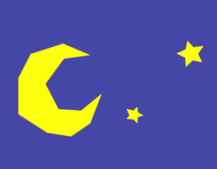 三日月と星(色)