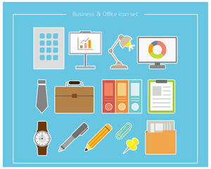 Office / work vector illustration business icon set