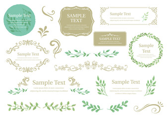 植物のアンティークフレームセット