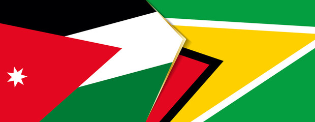 Jordan and Guyana flags, two vector flags.