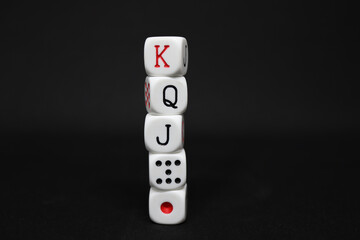 dice tower, poker dice