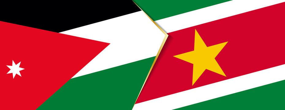 Jordan and Suriname flags, two vector flags.