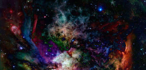 Nebula and stars in deep space. Elements of this image furnished by NASA