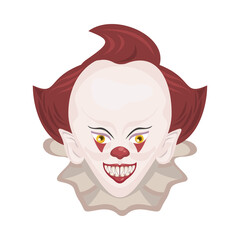 dark evil clown head halloween character