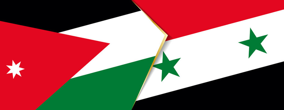Jordan and Syria flags, two vector flags.