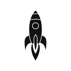 Rocket icon isolated on white background. Vector illustration