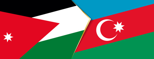 Jordan and Azerbaijan flags, two vector flags.