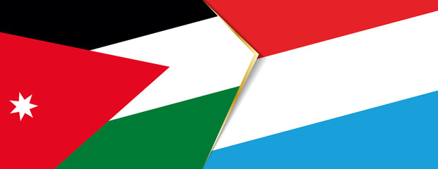 Jordan and Luxembourg flags, two vector flags.