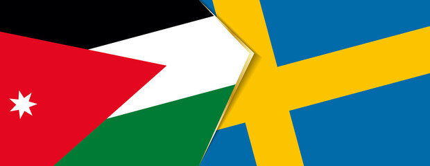 Jordan and Sweden flags, two vector flags.