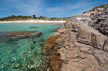 La Bobba beach, Carloforte, St Pietro Island, Sulcis Iglesiente, Carbonia Iglesias, Sardinia, Italy, Europe