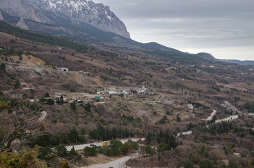 Obraz premium View of the Crimean mountains near Simeiz