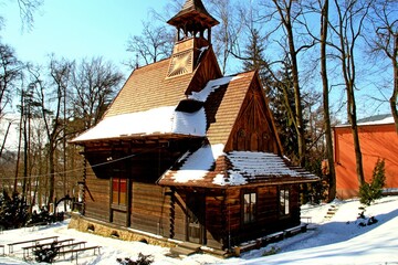 Nałęczów, Uzdrowisko, Sanatorium, Park, Pawilon, Kaczki, Staw,  © woodyd