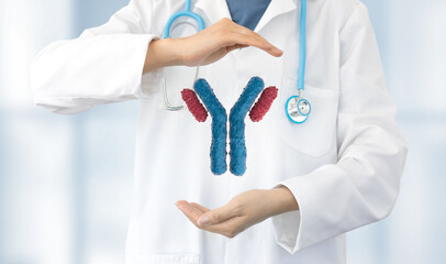 doctor analyzes monoclonal antibodies - 386886001