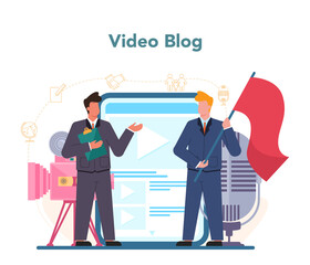 Politician web banner or landing page. Idea of election and governement