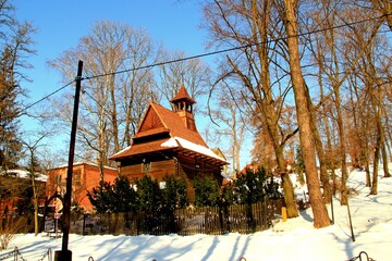 Nałęczów, Uzdrowisko, Sanatorium, Park, Pawilon, Kaczki, Staw,  © woodyd