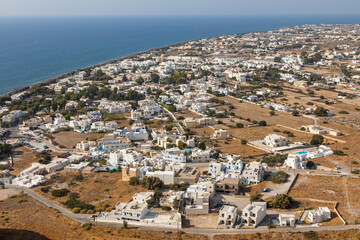 Fototapeta na wymiar View of the Perrisa town, Santorini, Greece.