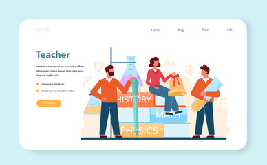 Teacher web banner or landing page. Profesor planning