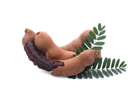 Sweet tamarind placed on a white background with clipping paths