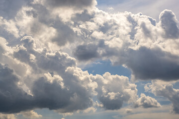 blue sky panorama with beautiful clouds