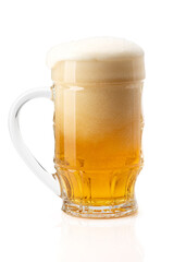 Beer glass isolated on white background. Clipping path included