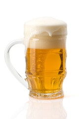 Beer glass isolated on white background. Clipping path included.