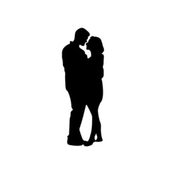 silhouette of couple vector