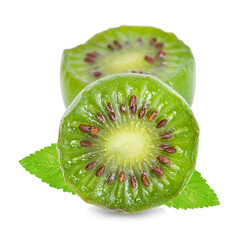 Fototapeta na wymiar mini kiwi baby fruit an isolated on white background