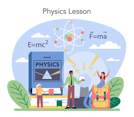 Physics school subject concept. Scientist explore electricity