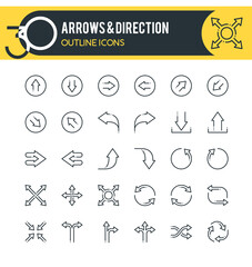 Arrows and Direction outline Icons