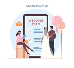 Wedding planner online service or platform. Professional organizer