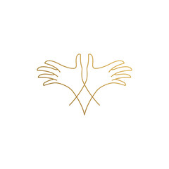 Obraz premium Vector design of crossed arms hand drawn with thin lines