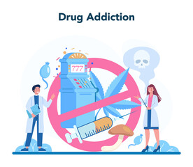 Narcologist concept. Professional medical specialist. Drug and tobacco