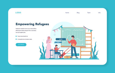 Social volunteer web banner or landing page. Charity