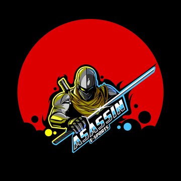 assasin e sports mascot logo