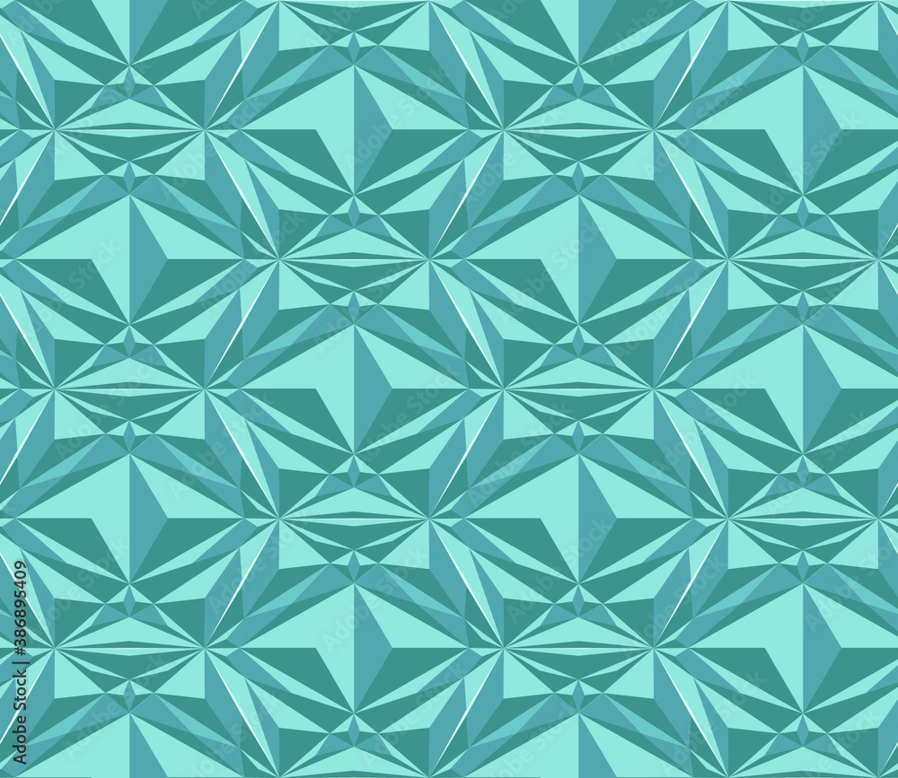 Poster seamless geometric pattern with the image of crystals, triangles, faces, polygons. outlined vector d