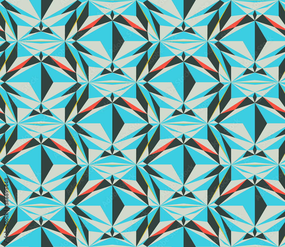 Aufkleber seamless geometric pattern with the image of crystals, triangles, faces, polygons. outlined vector d