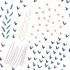  Vector abstract seamless background. Hand painted graphic elements, colorful brush strokes and shapes for decoration, invitations, posters, card, textile