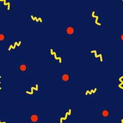 Cute Red Dot Abstract Seamless Pattern with Dark Blue Background