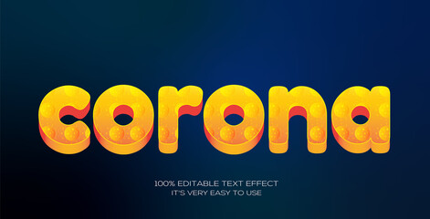 Corona Various editable stylish text effect, Realistic 3d blood text effect