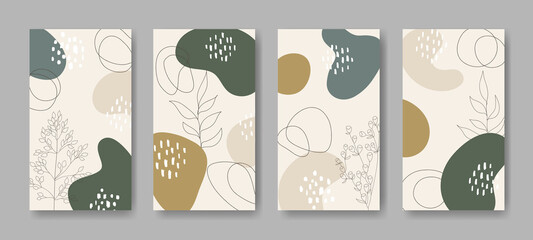 Set of vector vertical layouts with abstract ornament