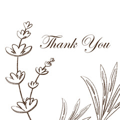 
vector hand-draw with floral ornament, lavender illustration for card design for thanksgiving day