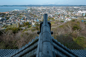 館山城天守からの北向きの眺め