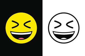 Emoticons face expression on color and line black color design concept. Very suitable in various business purposes, also for icon, symbol and many more.