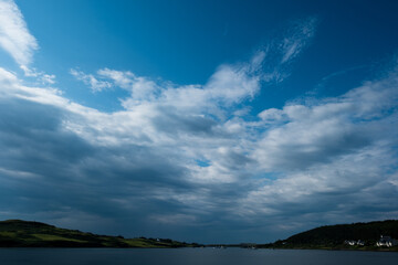 Fototapeta na wymiar View across the sea loch at Kinloch, Isle of Skye, Scotland