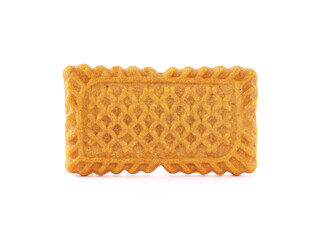 Sweet crispy biscuit with honey and caramel isolated on white