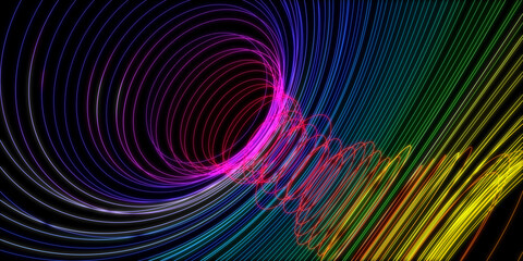 Abstract background of gradient ring-shaped lines. 3d rendering