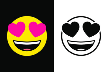 Emoticons face expression on color and line black color design concept. Very suitable in various business purposes, also for icon, symbol and many more.